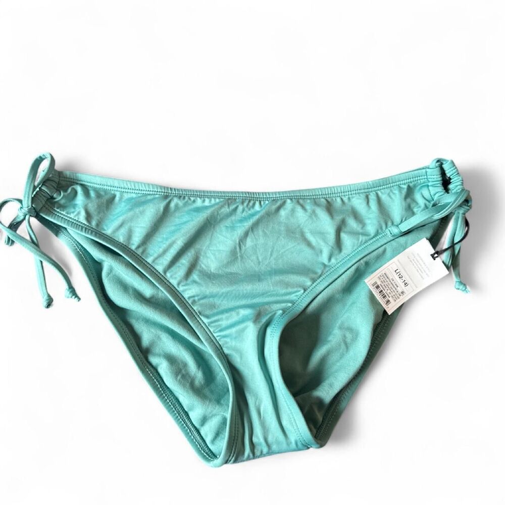 Women's Teal Side Tie Bikini Bottoms Size Large Low Rise Swim Bottom NWT